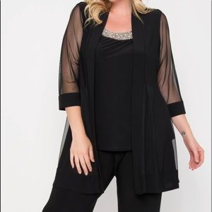 R&M Richards Embellished Top Plus Petite NWT